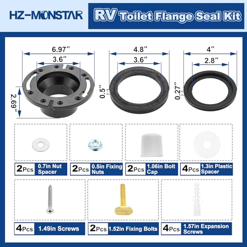 HZ-MONSTAR RV Toilet Seal and 3" Socket Floor Flange Kit, 3 in 1 Repair Kit by HZ-MONSTAR - Image 6