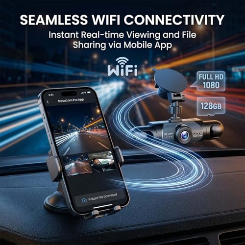 Image of Sakerplus Dash Cam Front and Rear Dash Camera for Cars, 4 Channel 360 Dash Cam with FHD 1080P Per Channel, G-Sensor Lock, SD Card, for Sedan SUV Truck Van (64, GB)