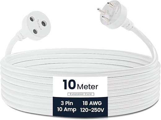 Aster Single Outlet Socket Extension Board - 10A Expandable Electric Extension with 10M Heavy Duty Long Wire Cord for Indo...