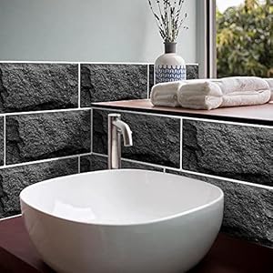 Vinilos Pared Cocina Mármol Negro Vinilo Adhesivo Cenefas Adhesivas Baño Cocina Azulejos Decorativos Adhesivos Ba?o DIY…