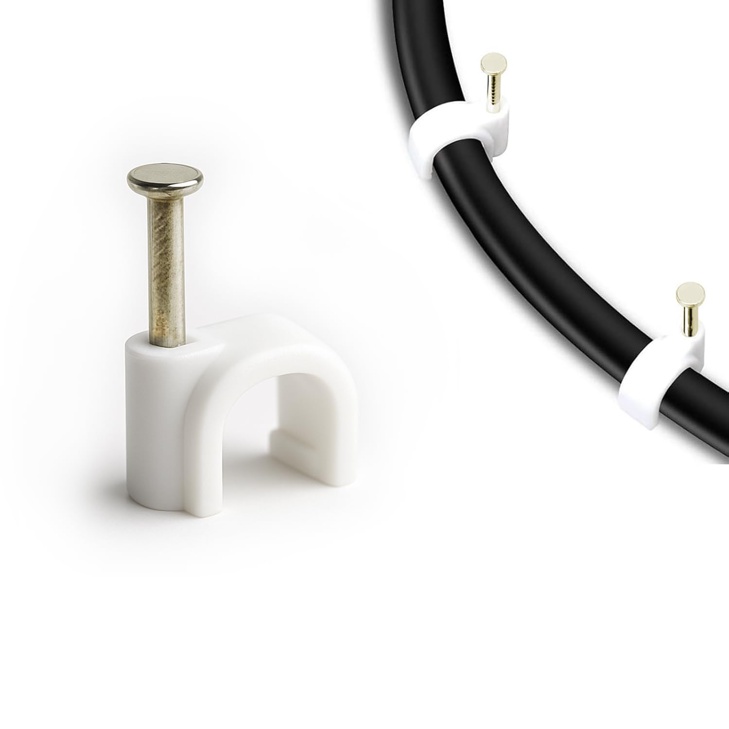 Velamp passacavo in plastica bianca 50 pezzi – diametro 4 mm² – copricavo tondo per pareti e mobili, facile da installare, robusto e discreto