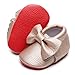 Double Bow Baby Moccasins - Soft Red Sole Baby Shoes Toddler Infant Fringe Girls Shoes (0-3months,10.5cm, 3M US Infant, Gold)