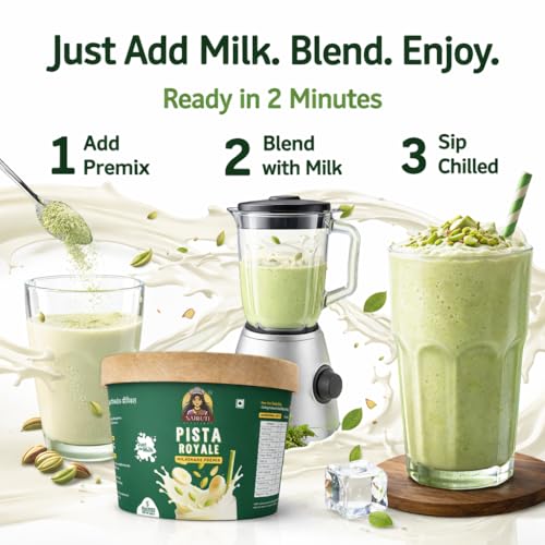 Image of Nairuti Vyutpadan Pista Royale Milkshake Premix 150g | Premium Pistachio Dry Fruit Shake Powder | Instant Healthy Pista Milk Drink Mix | No Preservatives, No Artificial Color, Natural Energy Booster | Ready In A Minute - Milkshake premix