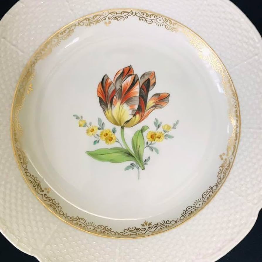 マイセン✩マルコリーニ期✩花文ディナー皿✩24センチ マイセン✩マルコリーニ期✩花文ディナー皿✩24センチ