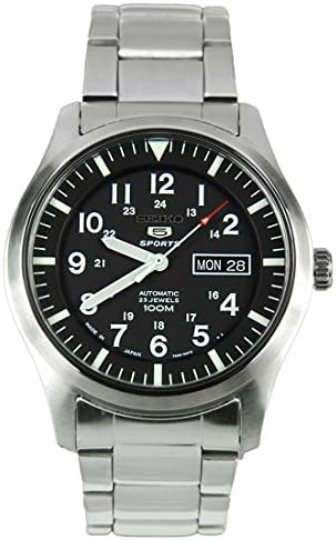 SEIKO5 スポーツ SNZG13J1 自動巻き 黒文字盤 SEIKO Relógio masculino de corda automática feito no Japão, preto