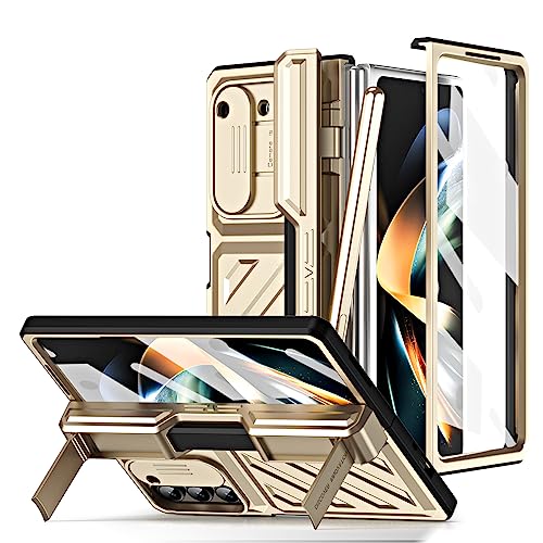 Coque Samsung Z Fold 5 or anti-choc avec vitre écran et porte-stylet