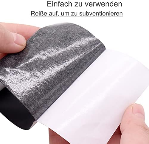 Panngu Nylonowa samoprzylepna łatka naprawcza, profesjonalna nylonowa łatka naprawcza do ubrań, kurtki puchowej, namiotu, worka na ubrania, materiału (7,6 cm x 200 cm, czarna)