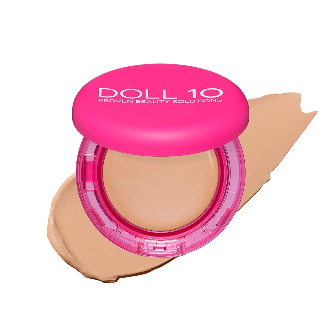 Doll 10 Peptide Bounce Balm Foundation™ – Hydrating, Age-Defying Foundation for Older Women, All Skin Types – Vegan, Clean, Natural, Medium Buildable Coverage, Blurs Fine Lines – [Fair/Light]