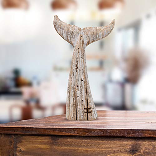 Estatua de Ballena de Madera Decorativa Náutica miniatura 3