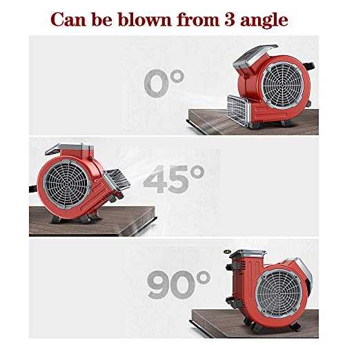 Lvyuan Multi-Purpose Mini Mighty Air Mover, Utility Fan, Dryer, Blower And Timer For Restoration, Cleaning, Home And Plumbing Use - 1/4 Hp, 900 Cfm, 3 Speeds, 3 Angles, Red, Small (New-Red) #TOP1