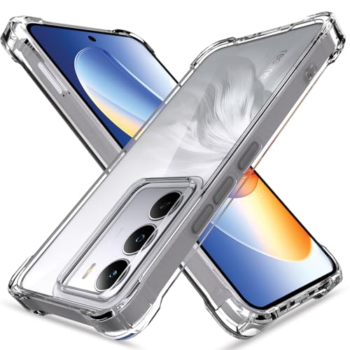 Image of Pikkme Back Cover for Realme C71 PC + TPU Clear Transparent Raised Edges Shockproof Protective Phone Bumper Case(Transparent)