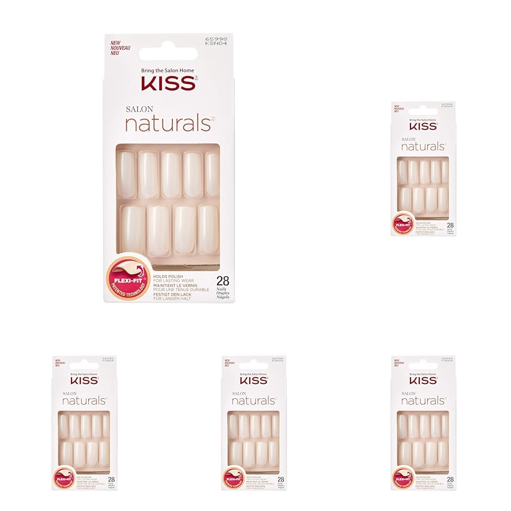 Kiss Salon Natural Nail - Go Rouge (Packung mit 5)