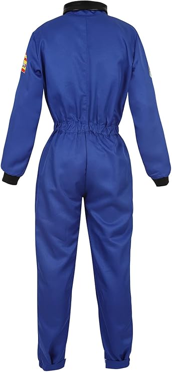 Haorugut Women Astronaut Costume Adult Space Costume Plus Size Flight Suit Astronaut Jumpsuit Fancy Dress Up Costumes