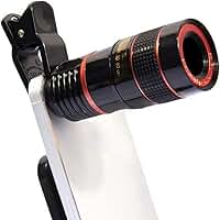 Telescópio para celular, telescópio monocular de alta definição, mini telescópio de foco portátil com capa de clipe, pano de limpeza para observação de pássaros, caça, acampamento, caminhada
