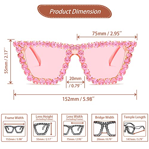 Image of Xpectrum Sparkly Diamond Sunglasses Bling Square Frame Festival Disco Rhinestone Accessories