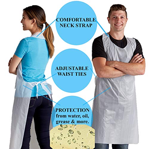 image for Livtek Disposable Plastic Aprons 1000 Count Poly Apron - 28 X 46 inche