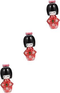 BESPORTBLE 3 Pçs Quimono Japonês Boneca Meninas Brinquedos Decoração De Carro Feminino Decoração Asiática Quimono Japonês Brinquedo De Mesa Quimono Ornamento Tradicional Bonecas Kokeshi