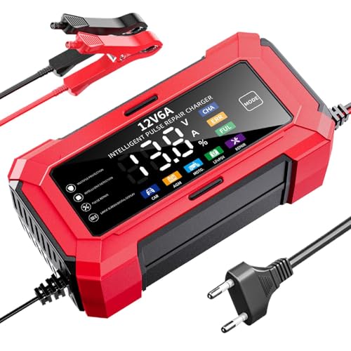 Cargador de batería de coche - Cargador inteligente de coche para coche de 12 V | Mantenimiento de accesorios de coche para vehículos Camping-Car Moto Marina Cuidado diario