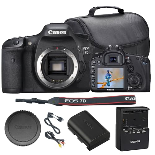 Canon EOS 7D DSLR Camera Bundle | 18MP APS-C Sensor, Dual DIGIC 4 Processors, 19-Point AF System & 8 fps Continuous Shooting | Great for Sports & Wildlife Photography (3814B004) + Camera Bag