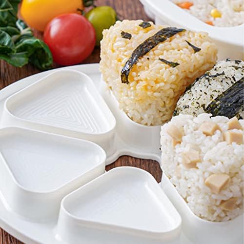 Onigiri Mould, 6 Compartment Triangle Rice Ball Mould, Non-Stick Sushi Mold Bento Presses Mold Sushi Maker Rice Mould for Kitchen DIY Cooking