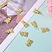 Elecrelive 10Pcs Cute Bear Pendants 18K Gold Plated Teddy Bear Charms Golden Animal Charms for Necklace Bracelet Earring Jewelry Accessories