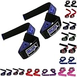 MRX Weight Lifting Bar Strap for Gym Workout Training Bodybuilding Deadlift Padded Straps Men/Women Black Blue