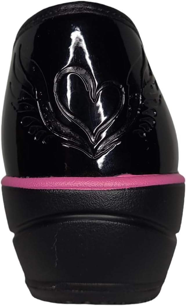 Smitten Women's Lightweight Leather Nursing Clog Medical Scrubs Accessory, Black, 35 - Image 3