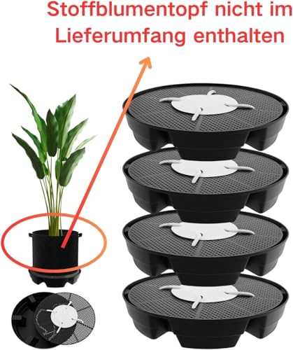 4 Stücke Selbstbewässernde Stofftopf Untersetzer 32CM PP Pflanzen Untersetzer mit Rasterbohrungen Nuten Dochtdraht Einstellbar Selbstbewässernde Topfuntersetzer für Topfpflanzen Gärten Gewächszelte