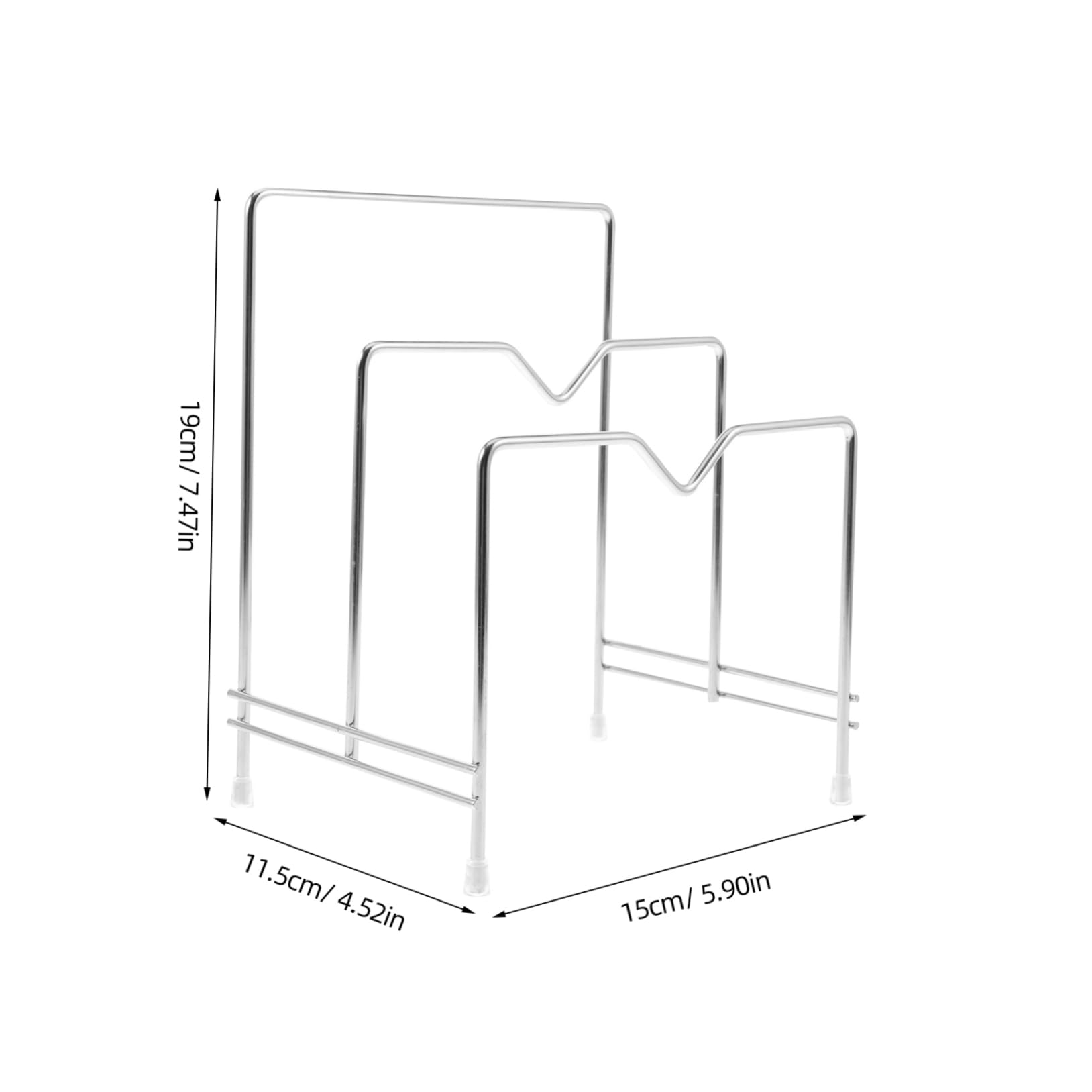 Cabilock Multi Functional Kitchen Countertop Organizer Rack for Pot Lids Chopping Boards Sleek Finish Practical Storage for Kitchen Supplies