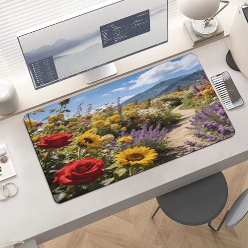 Pad de escritorio grande impermeable Flower Radial Mountain 30x60cm miniatura 6