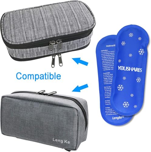 Image of YOUSHARES Ice Packs for Insulin Travel Case - Reusable Cooler Ice Packs Suitable for Diabetic Insulin Cooler Pen Carry Case（4 Packs）