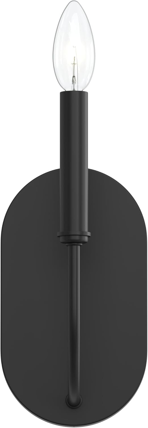 Progress Lighting Reines 13 Inch 1-Light Wall Sconce, New Traditional Light Fixture, Matte Black with Exposed Profile (13 in. H x 4.5 in. W x 4.25 in. Depth.), P710153-31M
