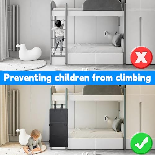 JOAASU Etagenbett Leiterabdeckung, Etagenbett-Leiterabdeckung, Etagenbett-Leiterpolster, mit Verstellbaren Schnallen, Verhindert, dass Kinder Klettern, Kinder Etagenbett Leiterabdeckung (schwarz)