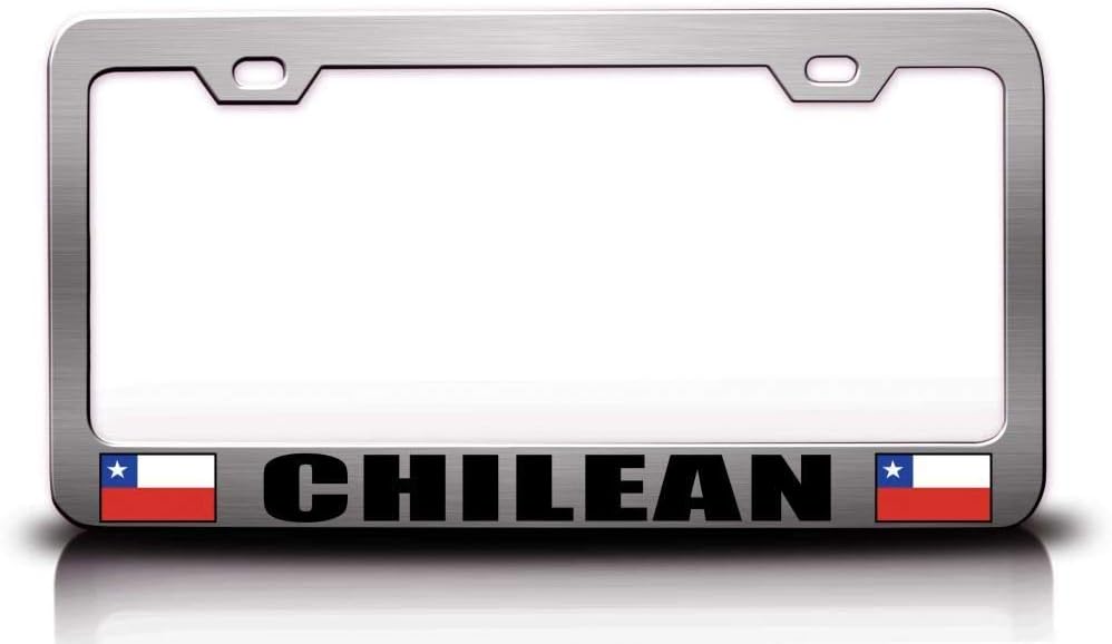 Chilean Flag Metal Car SUV Truck License Plate Frame Ch c23