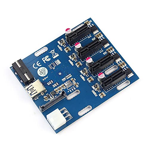 PCIe 1 para 4 compartimentos PCI Express 1X Riser Card Mini ITX para adaptador externo 4 PCI-e slot