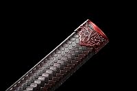 Vista 5 de Espada Katana de espiga completa de acero al manganeso, hoja púrpura y rojo