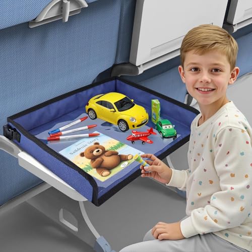 Image of Kids Tray Table Cover, Airplane Tray Cover with Pockets
