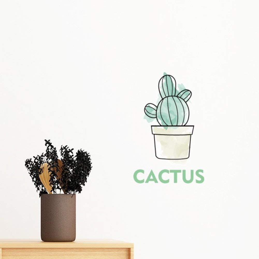 Sticker Mural Cactus Aquarelle 35cm Décoration en Pot
