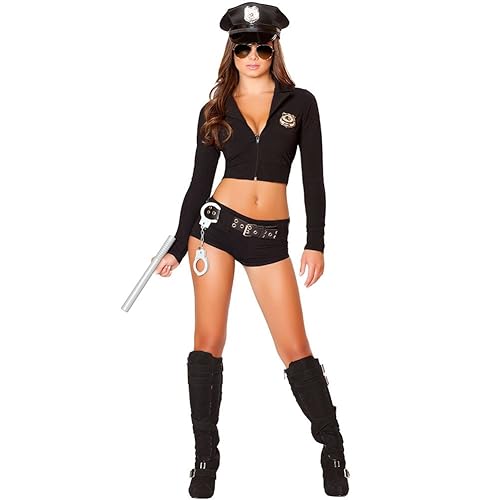 SS Queen Women Police Costume Officer Uniform Deputy Halloween Masquerade - Set1