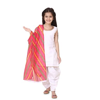 BownBee Girls Cotton Salwar Suit Set
