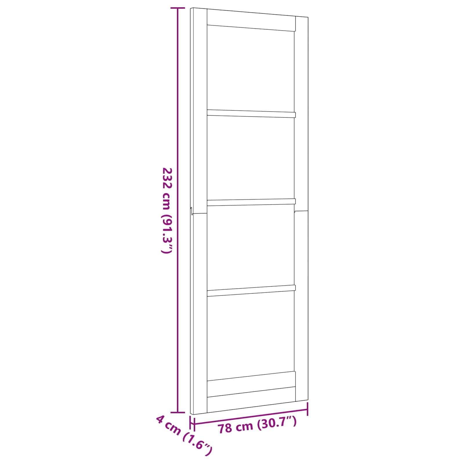 vidaXL Interior Tür ORKDAL Braun 78 x 232 cm, Stylische, minimalistische Zimmertür – perfekt für Wohnzimmer, moderne Küchen, elegantes Kiefernholz oder Glasplatte