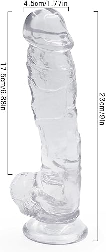 Miniatura 2 de Juguete de silicona suave de 9 pulgadas, material seguro de estimulación de clitioral realista para hombres con ventosa fuerte, herramientas para