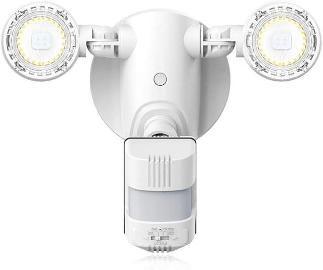 SANSI 15W Motion Sensor Outdoor Security Lights, 2000LM Wired External Sensor Light for Outdoor Lighting Security 5000K Dusk to Dawn 320°Angle Illumination IP65 Waterproof for Yard Garage Doorways