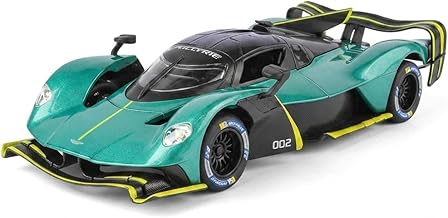 Aston Martin Valkyrie 1:24 Scale Die-Cast Car Model Teal — Detachable Engine Cover Sound Light Pull-Back Alloy Collectible Hypercar Toy
