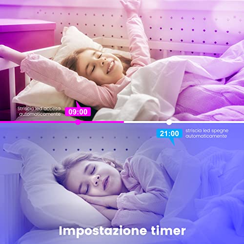 Striscia LED 10 Metri, Strisce LED Colorate Dimmerabili con Bluetooth e Sincronizzazione Musicale, Ideali per Interni, Luci LED per Camera da Letto, Decorazioni per Natale e Casa - Illuminazione - Immagine 5