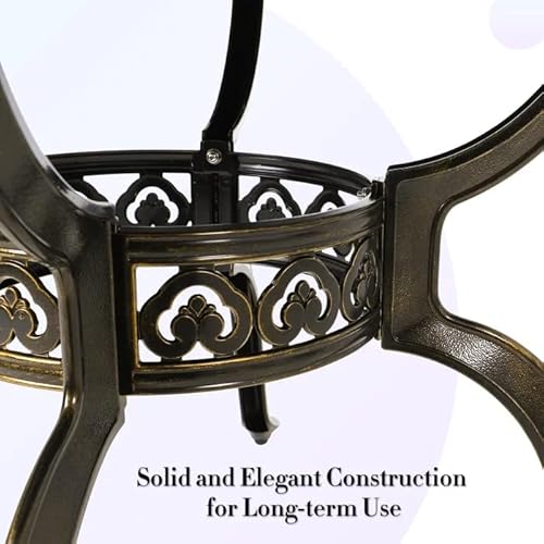 Sumshadow Patio Dining Table,Cast Aluminum Patio Table With Umbrella Hole, Outdoor Bistro Table For Backyard, Garden, Patio (40" Round Table) #TOP3