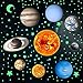 Yosemy Adesivi da Parete Fluorescenti 9 Adesivi Pianeta Stelle Luna Adesivi Murali Luminosi Sistema Solare Adesivo Sticker da Muro per Camera da Letto Cameretta Finestra Soggiorno