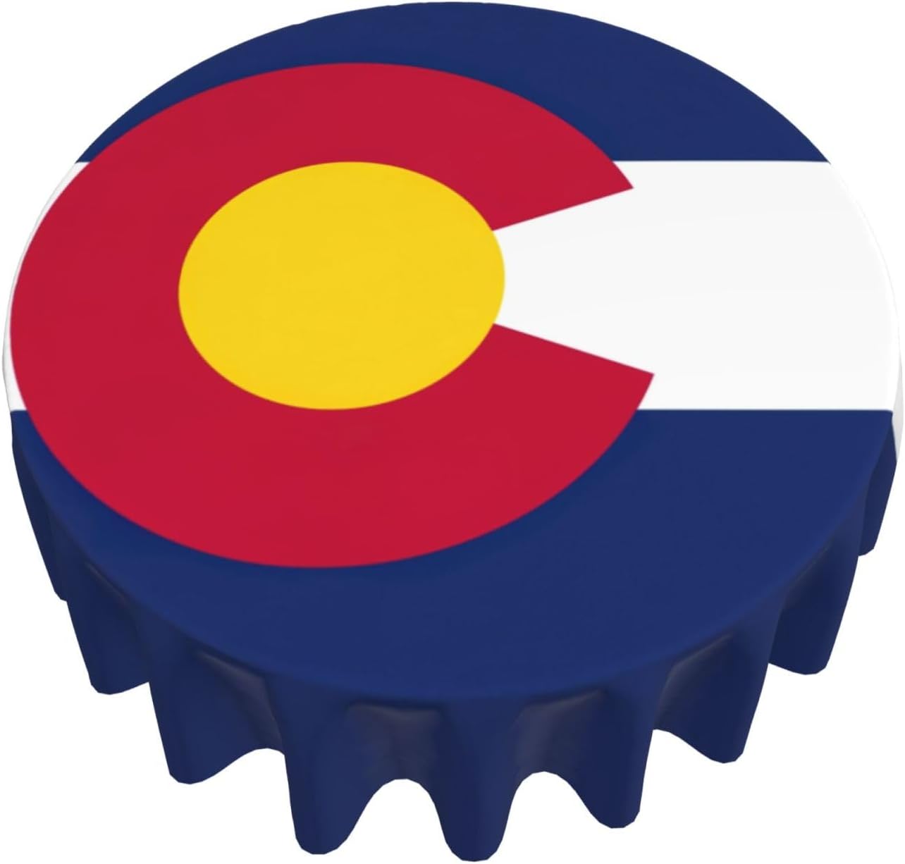 Colorado Flag Print Wrinkle Free Dining Table Cover for Birthday Party Farmhouse Tablecloths Up to 60 x 60 Inches