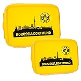  BVB Borussia Dortmund Brotbüchse Brotdose 2er Pack (one size, gelb)