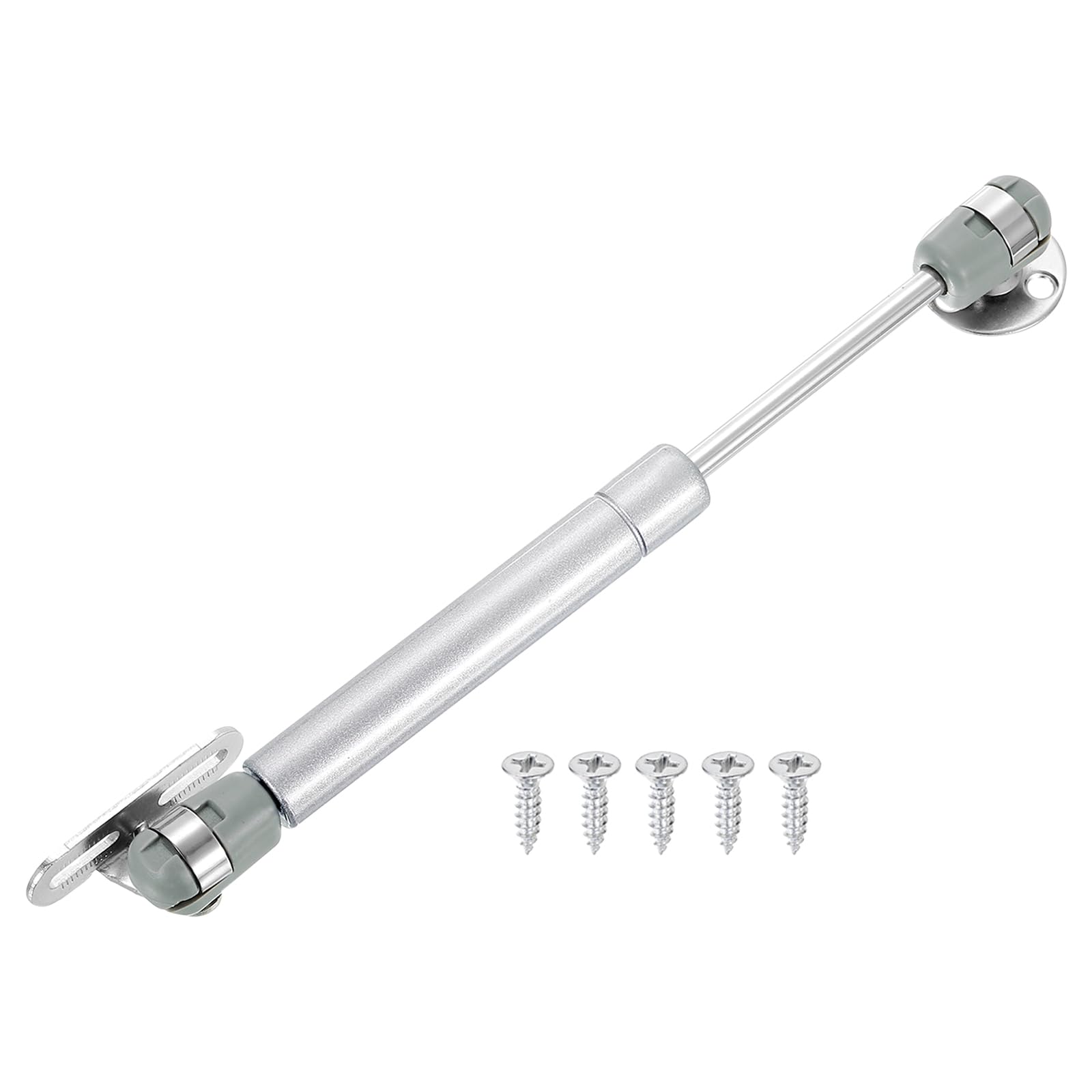 sourcing map 1Pcs Lid Support Hinges, 8 Inch 150N Gas Struts Soft Close Folding Lid Stay Hinges Lift Support Slow Lowering Pneumatic Lid Buffer for Cabinet Closet Wardrobe, Silver